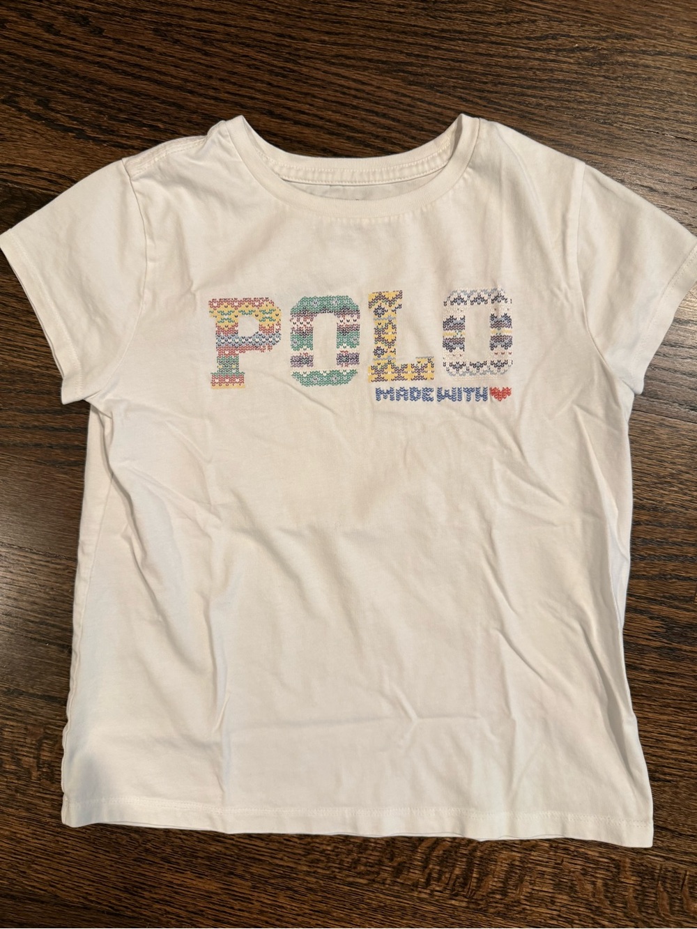 Polo by Ralph Lauren White Short-Sleeve Tee with Multicolor Logo